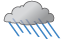 A thick cloud cover and humid; a morning thunderstorm in parts of the area followed by occasional rain and a thunderstorm in the afternoon