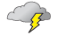 Cloudy with widely separated thunderstorms in the afternoon